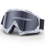 Lunette de ski masque flexible confort de couleur blanche avec la lentille grise