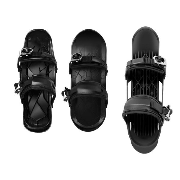 Mini Patins De Ski Portables – Ski Facile Et Fun Pour Adultes, Taille US 5-14, Noir – Idéal Débutants Et Loisirs Neige